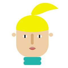 woman face flat illustration on white