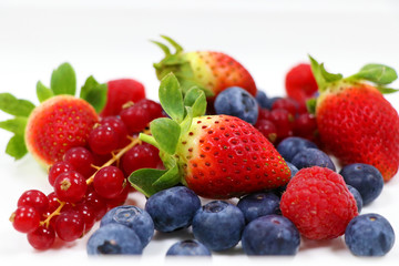 mix fresh berries isolated with white background