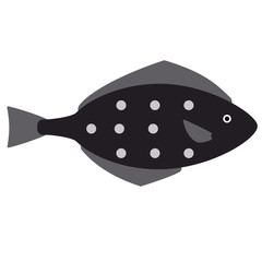 fish flat illustration on white