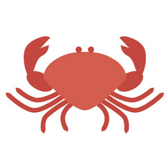 crab flat illustration on white