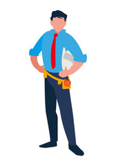 elegant engineer worker character