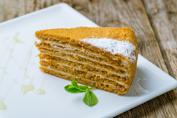 a piece of honey cake
