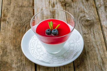 Panna cotta with berry sauce