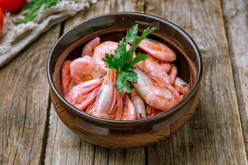 boiled shrimp on plate
