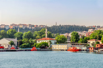 Fototapeta premium Stambuł, Turcja, 17 maja 2015 r .: Stocznia, Golden Horn, Halic, Eyup, Pierloti