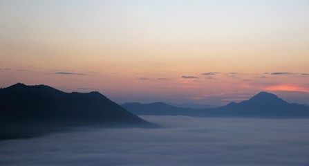 sunset in the mountains