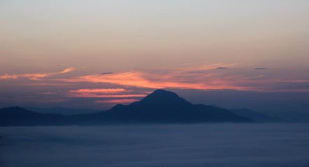 sunset in the mountains