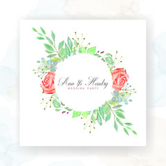 Watercolor Wedding Card Design