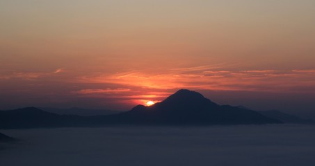 sunset in the mountains