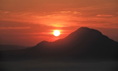 sunset in the mountains