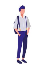 young boy student modeling