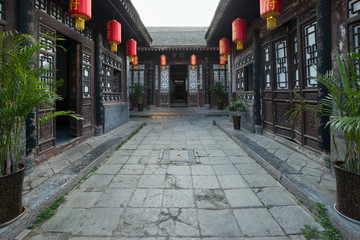 Fototapeta na wymiar Gao's traditional house, this residence of ancient times is a famous destination in the city, Xian, Shaanxi, China