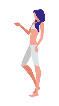 thin woman with underwear character