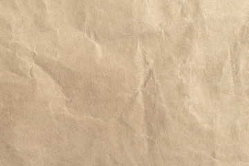 Brown crumpled paper texture background.