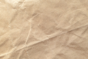 Brown crumpled paper texture background.