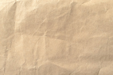 Brown crumpled paper texture background.