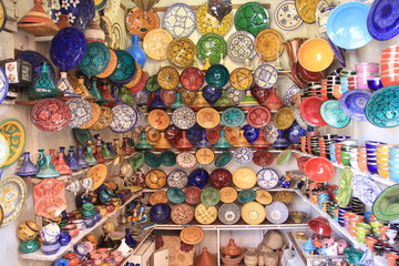 Textures in the markets of the city of Marrakech, Morocco