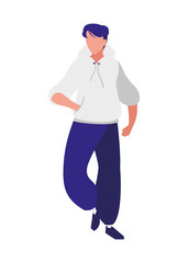 young man with pose of modeling