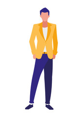 young man with pose of modeling