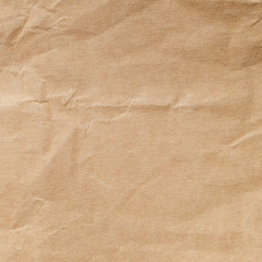 Brown crumpled paper texture background.