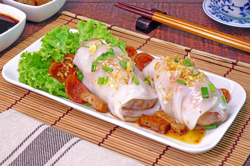 Rice noodle roll (or steamed rice roll) is a Cantonese dish from southern China and Hong Kong,...