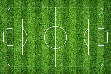 Football field or soccer field for background. Green lawn court for create game.