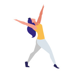 Fototapeta premium athletic woman practicing exercises