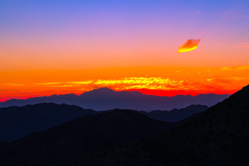 sunset in the mountains