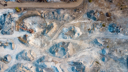 Surface of Cement raw Materials from aerial view on Cement Industry.