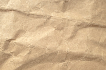 Brown crumpled paper texture background.