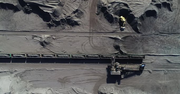 Coal mining at an open pit
