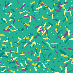 Colorful confetti dots and stripes seamless pattern background