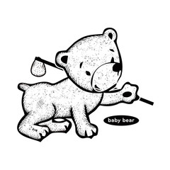 baby bear hand drawn vector