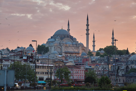 Sultanahmet, Istanbul at sunset. Travel to Turkey.