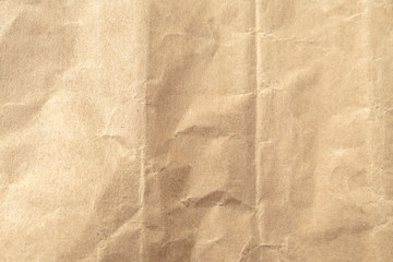 Brown crumpled paper texture background.