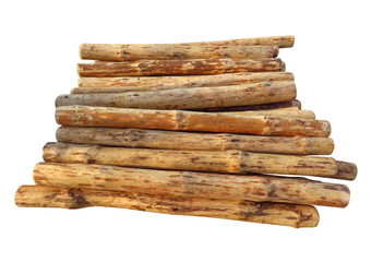 Wooden logs isolated