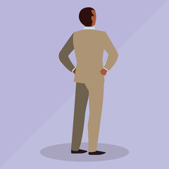 elegant businessman back avatar character