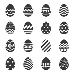 Easter eggs icon isolated background. Set of modern new design with different patterns.