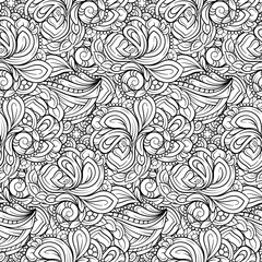 Black and white abstract seamless pattern.
