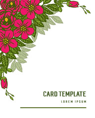 Vector illustration flower frame isolated on white background for design of card template
