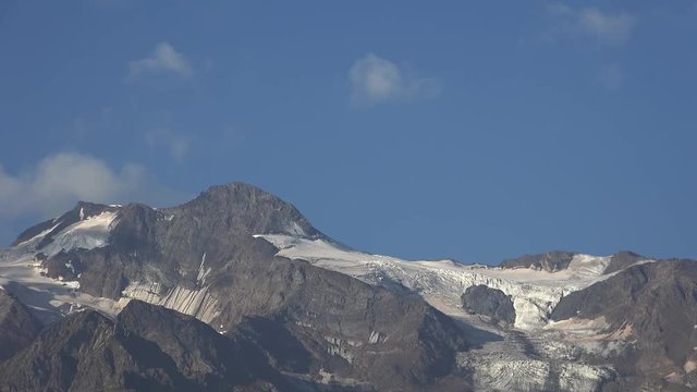 Time lapse view on sumit Laila. Mount Laila is located on Svaneti mountain range . Svaneti region of Georgia.