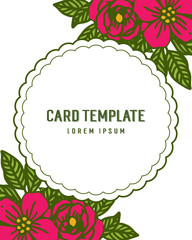 Vector illustration artwork leaf flower frame blooms with invitation card template