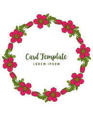 Vector illustration artwork leaf flower frame blooms with invitation card template