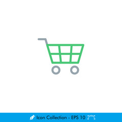 Shopping Cart Icon / Vector - In Color Design