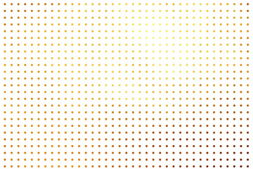 Shinning golden polka dots dynamic digital texture pattern abstract on white background. Graphic...