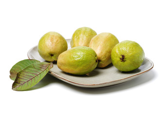 Pink guava isolated on white background