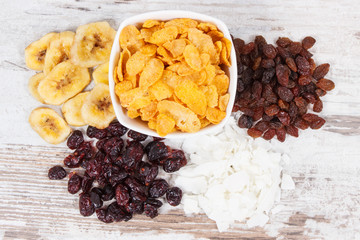 Healthy ingredients as source vitamins, carbohydrates and dietary fiber