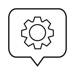 speech bubble with gear machinery