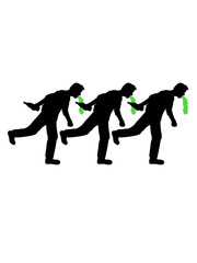 crew 3 freunde team kotzen erbrochenes übel übelkeit kater bier flasche durst trinken lustig alkohol saufen party feiern cool clipart