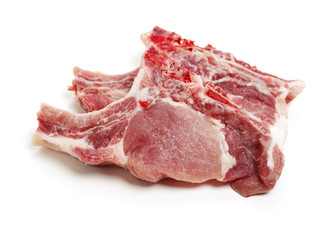 Raw Pork Ribs Isolated On White Background